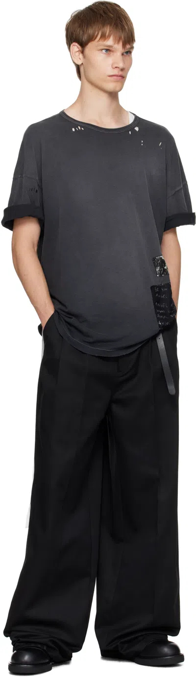 Ann Demeulemeester Dieter High Comfort T-shirt With Patches In Black