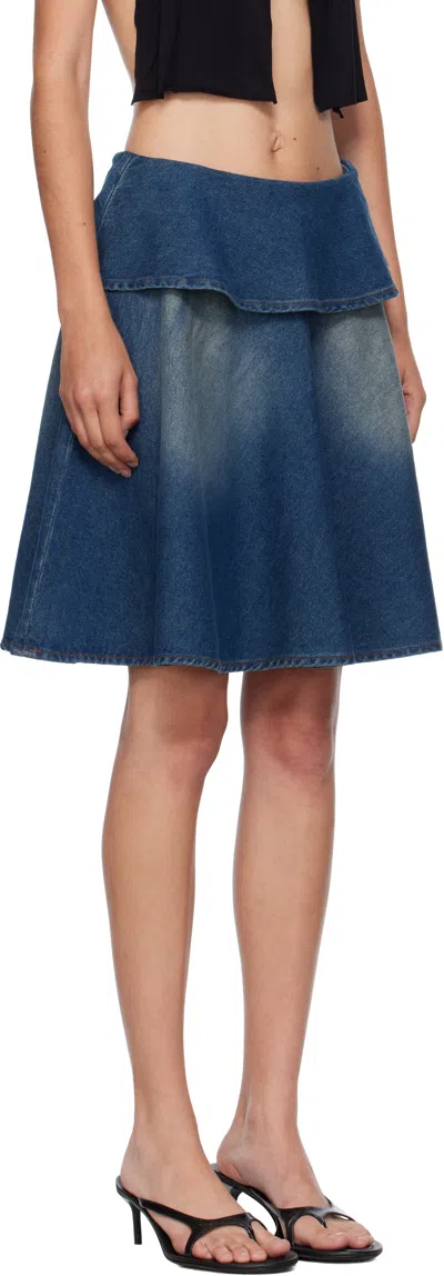 Gimaguas Mia Draped Buckle Halter Top In Blue