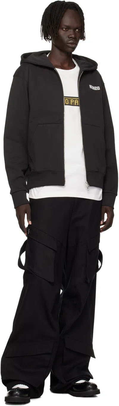 Kenzo Black  Paris ' City' Full-zip Hoodie In Black