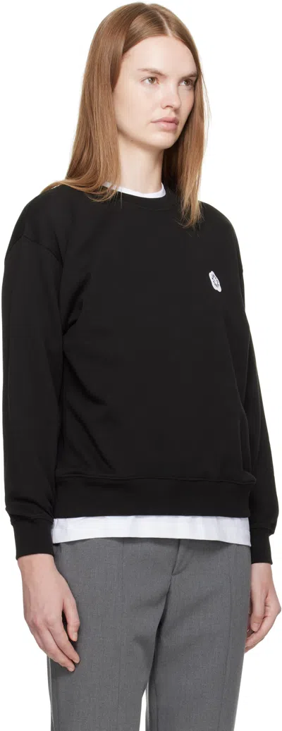 Kenzo Tiger Patch Cotton Sweatshirt In Black