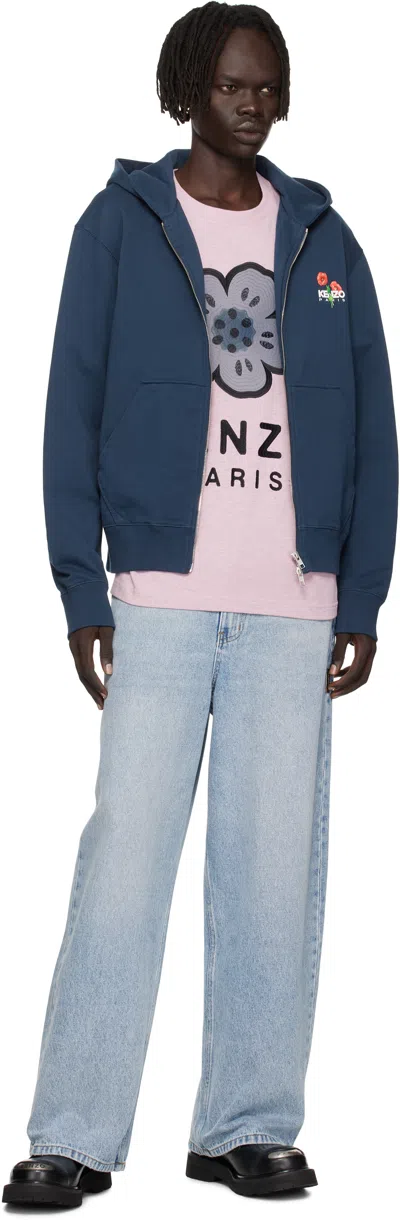 Kenzo Navy  Paris ' Archive Bouquet' Full-zip Hoodie In Blue