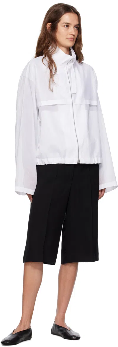 Jil Sander Black Viscose Silk Blend Straight Shorts In Black