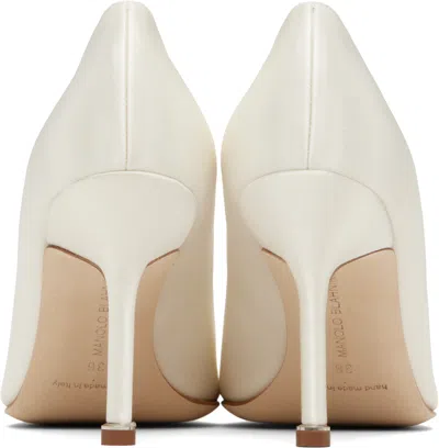 Manolo Blahnik Hangisi Embellished Buckle Pumps In White