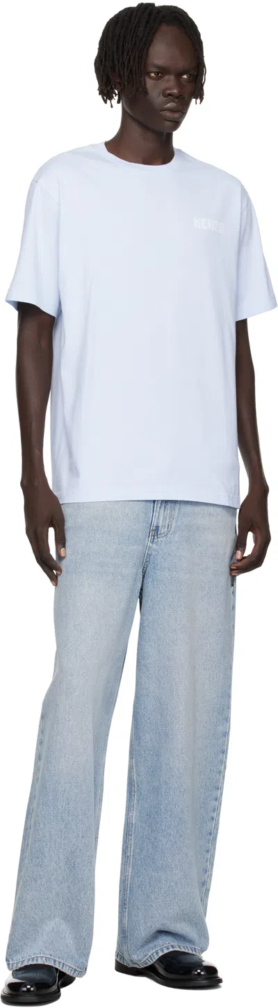 Kenzo Blue  Paris ' City' T-shirt In White