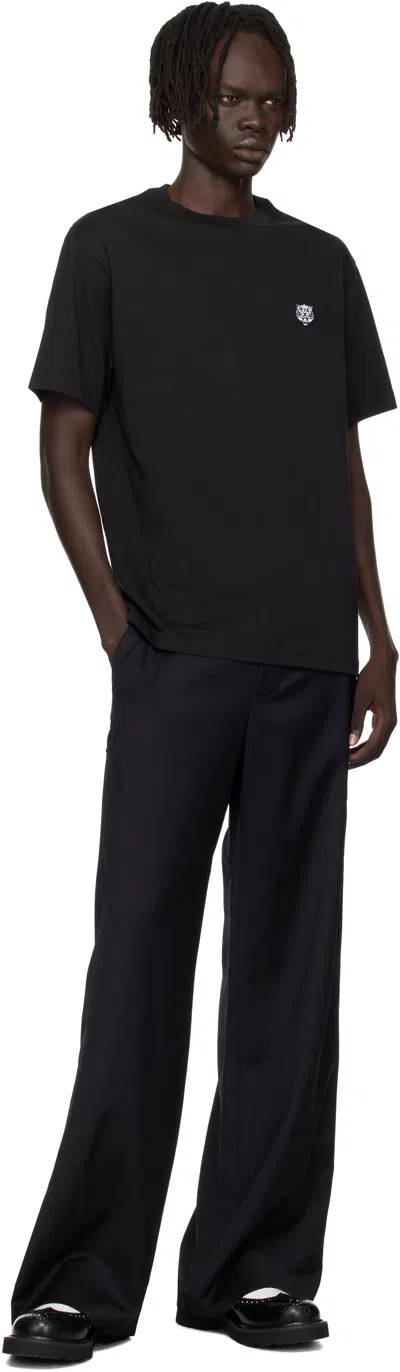 Kenzo Men's Gots Happy Tiger Embroidered Slim Polo In Black