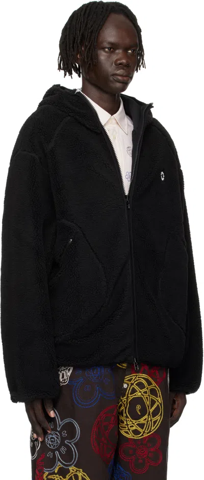 Kenzo Boke Flower 2.0 Zip-up Fleece Hoodie In Black