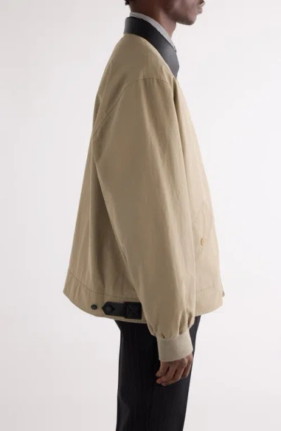 Givenchy Leather-collared Cotton-blend Jacket In Multi