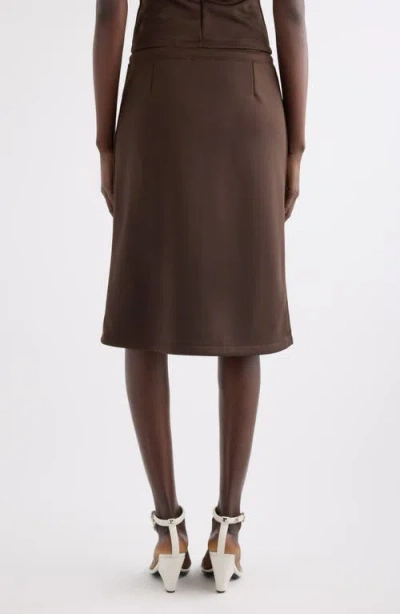 Courrèges Interlock A-line Track Midi Skirt In Brown