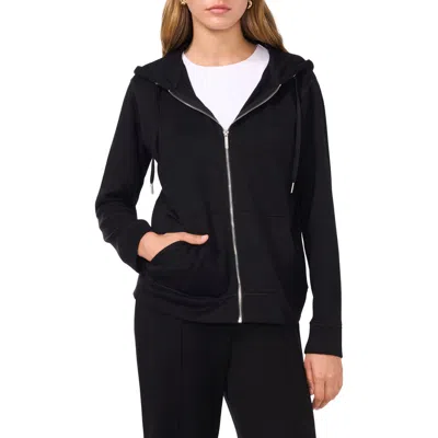 Vince Camuto Womens Pocket Knit Zip Hoodie In Black