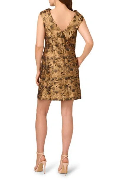 Adrianna Papell Bias Collar Shift Dress In Multi