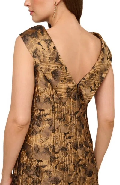 Adrianna Papell Bias Collar Shift Dress In Multi