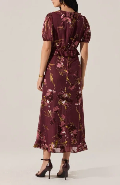 Astr The Label Bennet Floral Tiered Dress In Brown