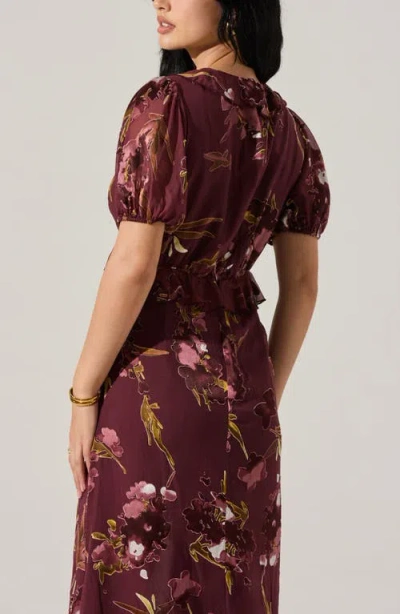 Astr The Label Bennet Floral Tiered Dress In Brown