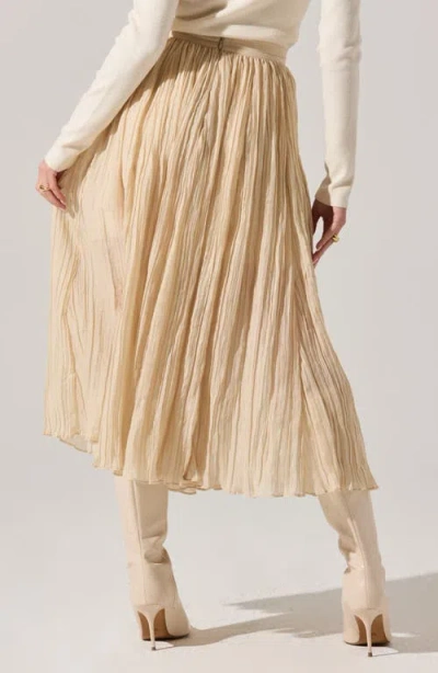 Astr The Label Salome Pleated A-line Midi Skirt In Neutral