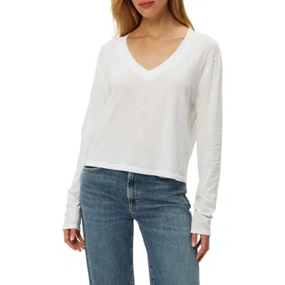Michael Stars Brea V-neck Supima Cotton Top In White