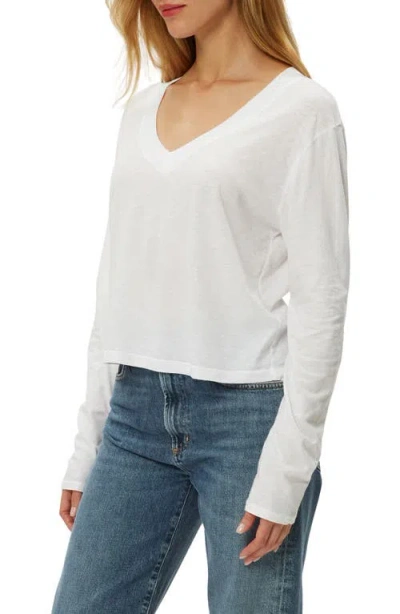 Michael Stars Brea V-neck Supima Cotton Top In White
