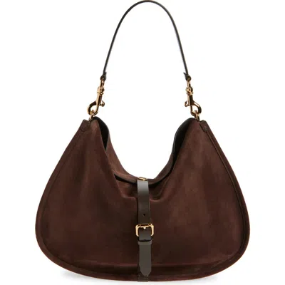Etro Suede Shoulder Bag In Brown