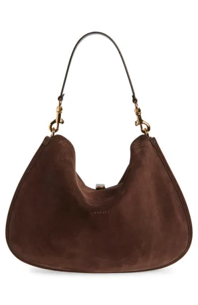 Etro Suede Shoulder Bag In Brown