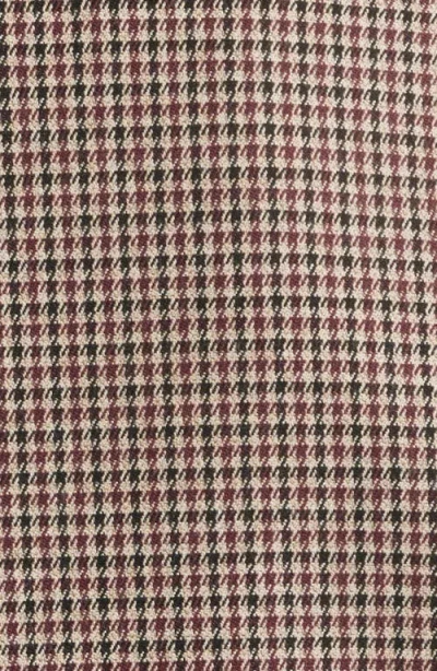 Mango Double-breasted Micro-houndstooth Jacket Burgundy In Brown