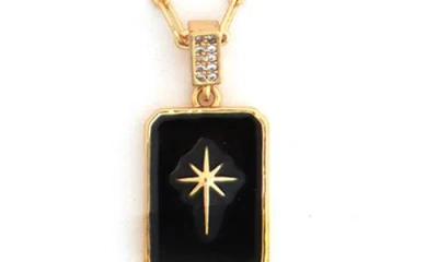 Panacea Rectangular Pendant Necklace In Gold