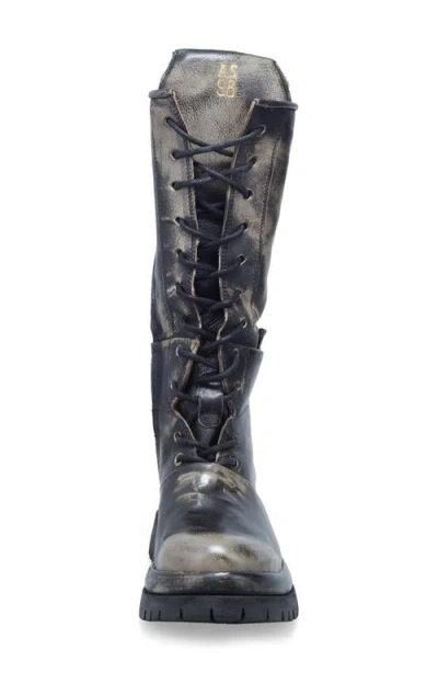 As98 A.s.98 Donovan Distressed Leather Boot In Gray