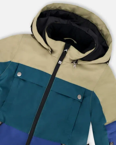 Deux Par Deux One-piece Teknik Snowsuit Colorblocked In Multi