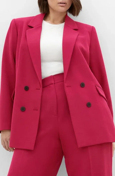 City Chic Alexis Oversize Double Breasted Blazer In Pink