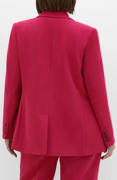 City Chic Alexis Oversize Double Breasted Blazer In Pink