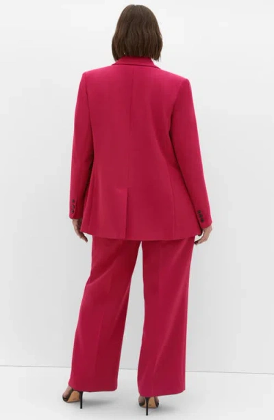 City Chic Alexis Oversize Double Breasted Blazer In Pink