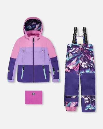 Deux Par Deux Two-piece Teknik Snowsuit Mountain In Blue
