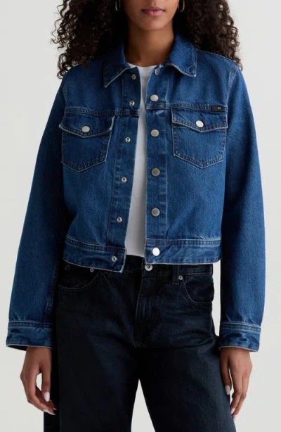 Ag Molly Trucker Jacket In Denali In Blue