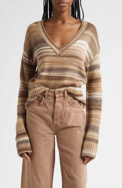 Veronica Beard Diora Stripe Wool Blend Sweater In Multi