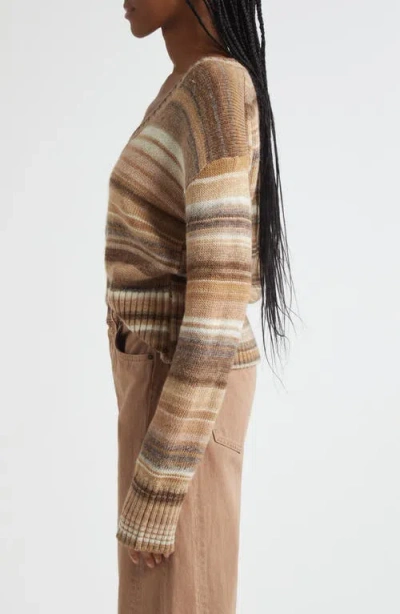 Veronica Beard Diora Stripe Wool Blend Sweater In Multi