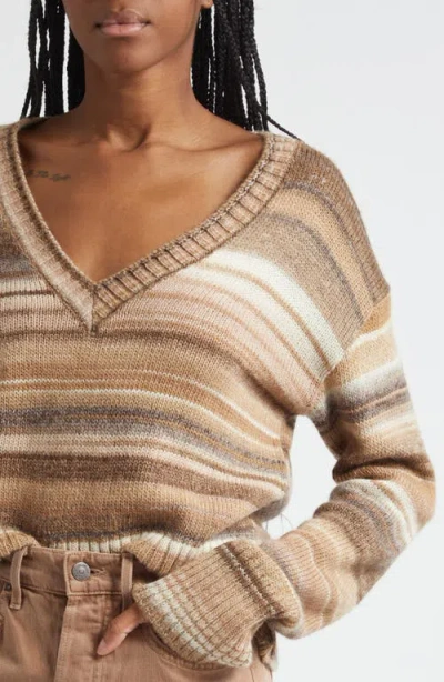 Veronica Beard Diora Stripe Wool Blend Sweater In Multi