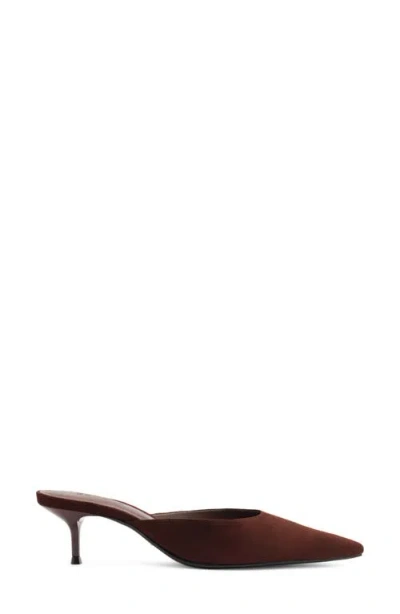 Schutz Julie Kitten Heel Mules Chestnut Brown In Brown