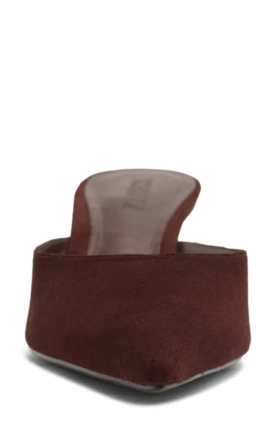 Schutz Julie Kitten Heel Mules Chestnut Brown In Brown