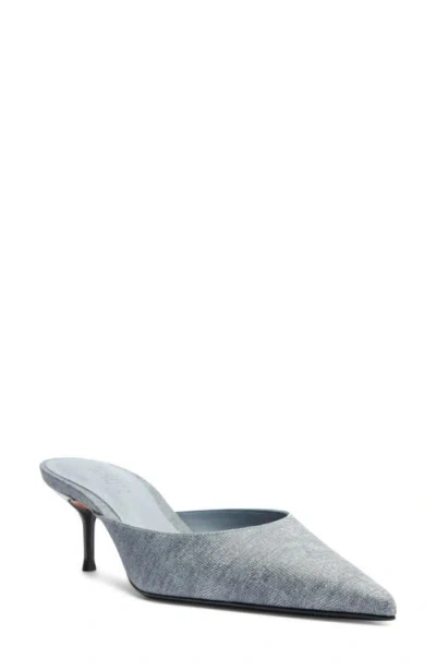 Schutz Julie Kitten Heel Mules Infinite Blue In Blue