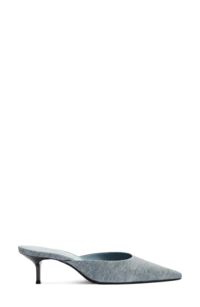 Schutz Julie Kitten Heel Mules Infinite Blue In Blue