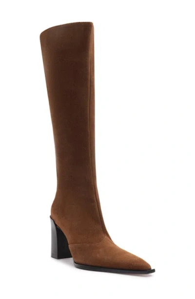 Schutz Raffaela Up Knee-high Boot In Pecan Brown, Women's At Urban Outfitters In Brown