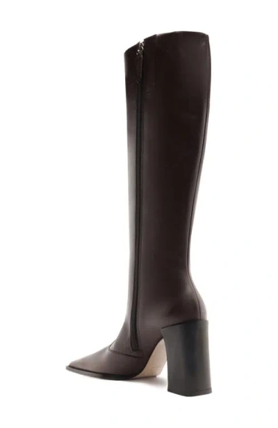 Schutz Raffaela Up Block Pointed Toe Knee High Boot In Brown