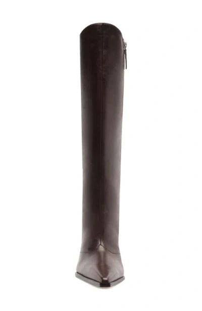 Schutz Raffaela Up Block Pointed Toe Knee High Boot In Brown
