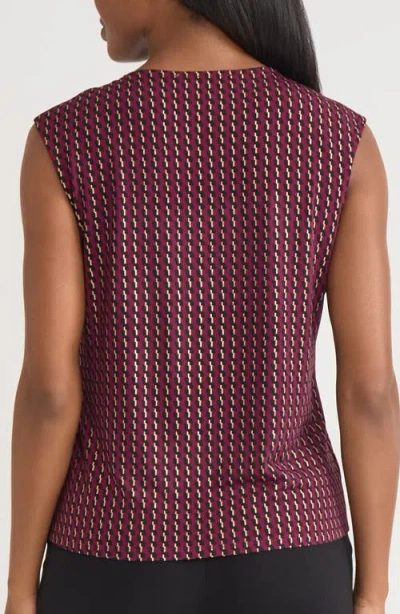 Kasper Foil Print Pleated-neck Extended-shoulder Top, Regular & Petites In Animal Print