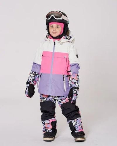 Deux Par Deux Two-piece Teknik Snowsuit Retro Flower In Multi
