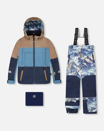 Deux Par Deux Boy Two-piece Teknik Snowsuit In Multi