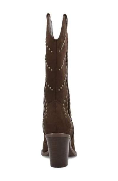 Mia Women's Morgann Pointed Toe Studded Western Boots In Brown
