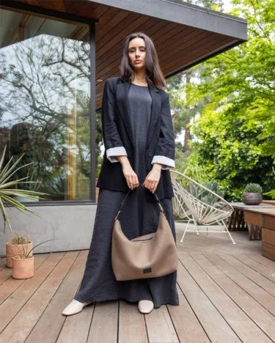 Graf & Lantz Graf Lantz Hana Merino Wool Hobo Bag In Brown