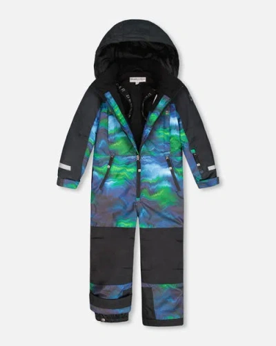 Deux Par Deux Boy One-piece Teknik Snowsuit In Multi
