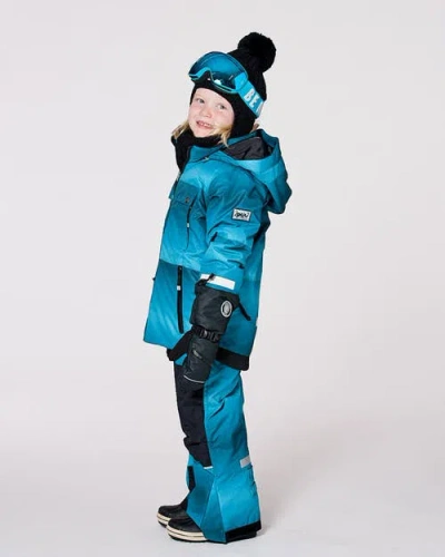 Deux Par Deux Boy Two-piece Teknik Snowsuit In Blue