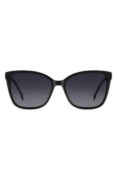 Carolina Herrera Her 56mm Gradient Rectangular Sunglasses In Black