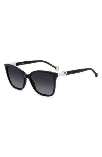 Carolina Herrera Her 56mm Gradient Rectangular Sunglasses In Black